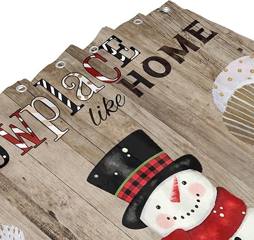 Miniatura 10 de Cortina de ducha de árbol de Navidad de invierno con copos de nieve, cortina de baño impermeable para baño, Navidad, vacaciones, decoración de baño