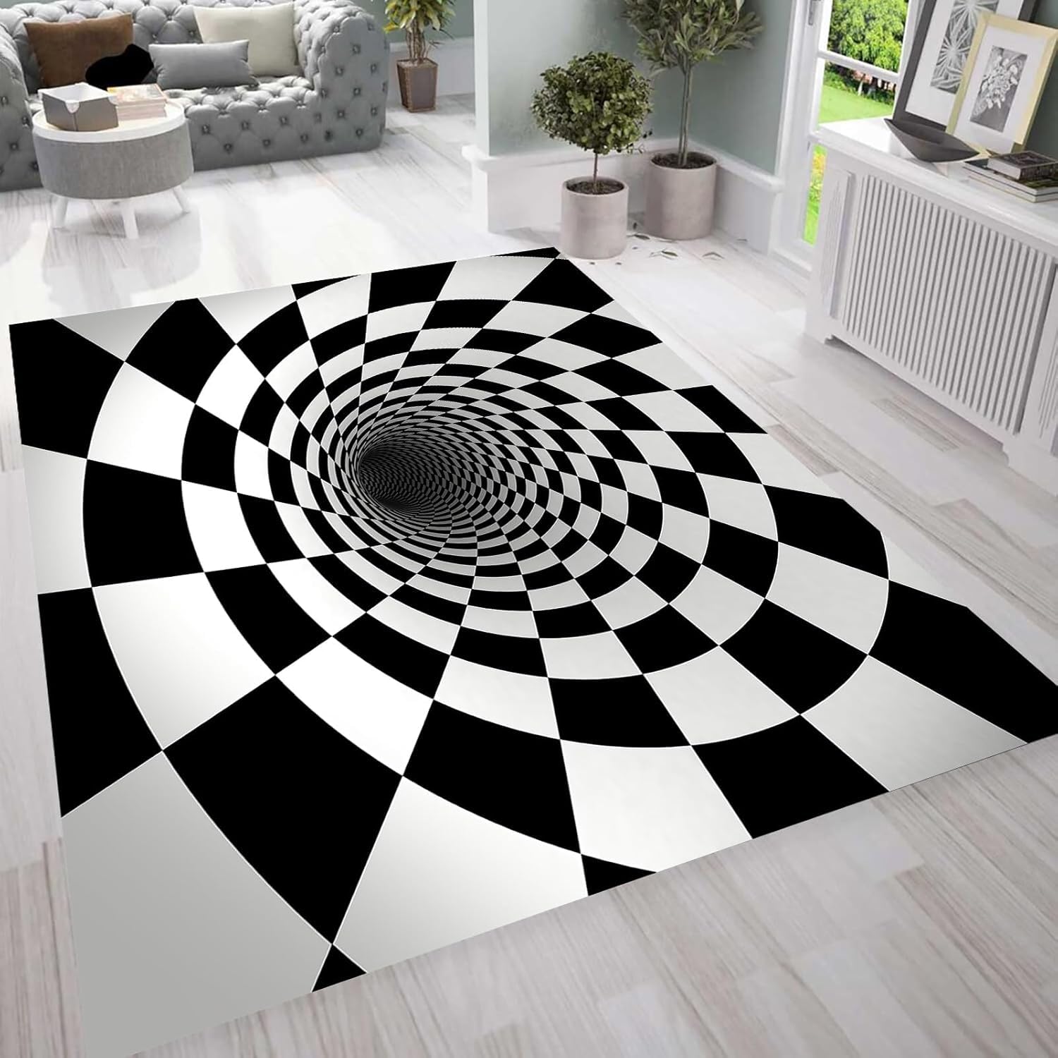 Tapis de zone géométrique abstrait 3d idéal pour créer un salon chaleureux