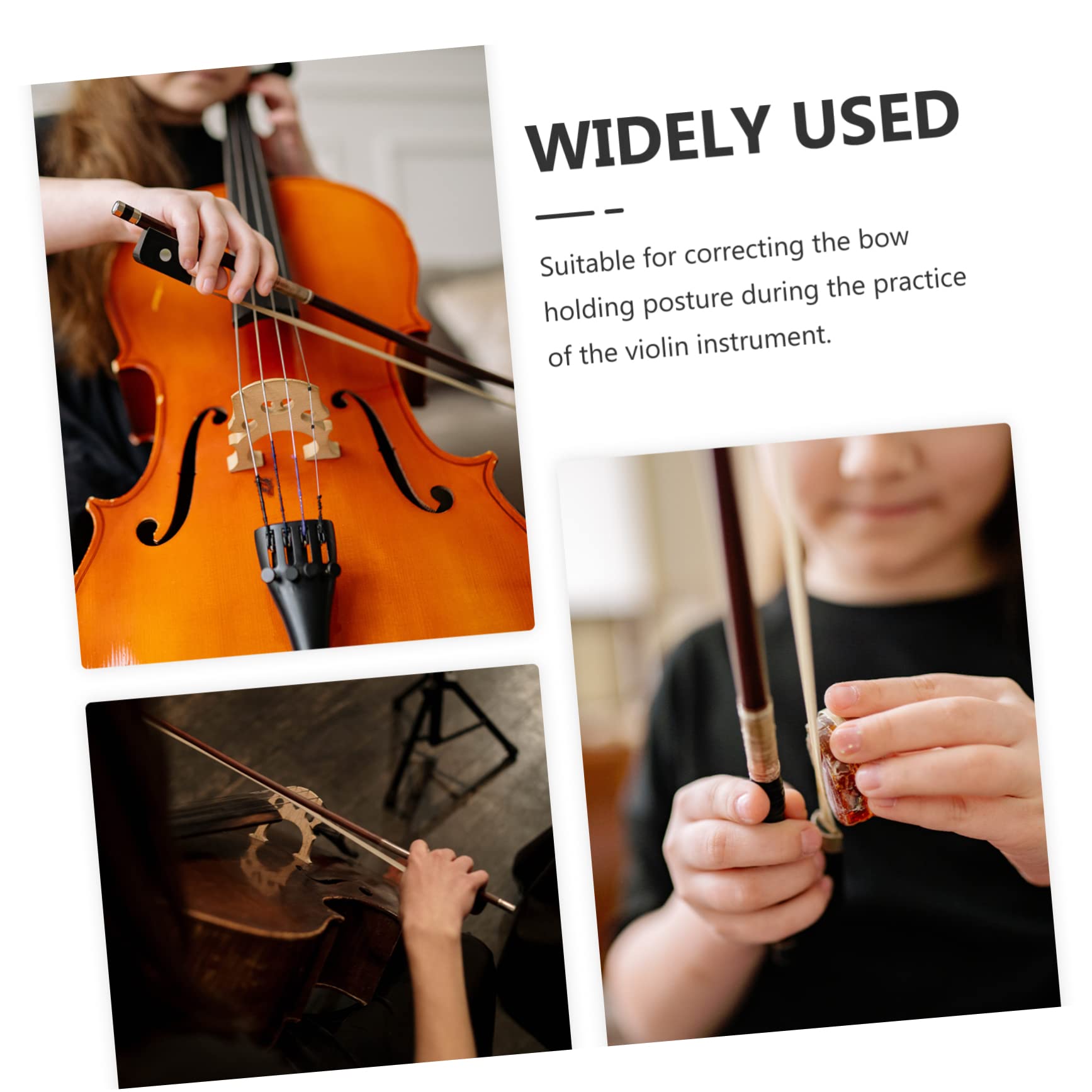BESPORTBLE 4Pcs Violin Bow Grip Replacement Rubber Accessory for Student Violin for Correcting Grip Posture Compact and Easy to Use for Beginners and Adults
