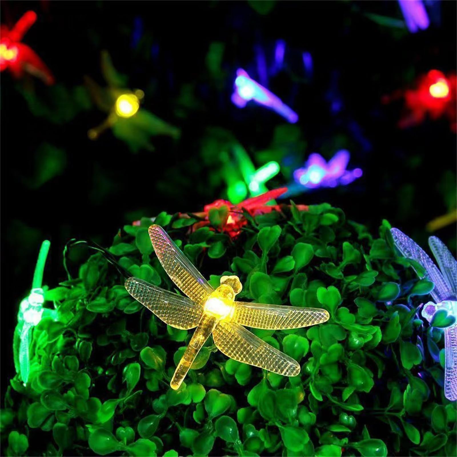 Mateju LED Lichterkette Außen Solar, Solar Lichterkette Aussen mit Fernbedienung 8 Modi Solarlichterkette Outdoor für Innen, Garten, Terrasse, Balkon, Hochzeit (Libelle Farbe,32M/300LED)