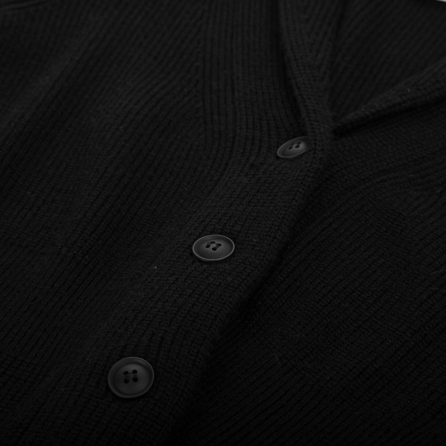 Belle Poque Women Vintage Cardigan Sweater Shawl Lapel Button Down Sweater Outwear Coat - Image 4