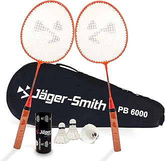 Jager-Smith PB 6000 Combo Aluminium Badminton Racquet with Tempered Steel Shaft & Featherlite 2 (Pack of 3) Feather Shuttles and Full Cover Suitable for Kids Age 6-11 Years (Made in India)