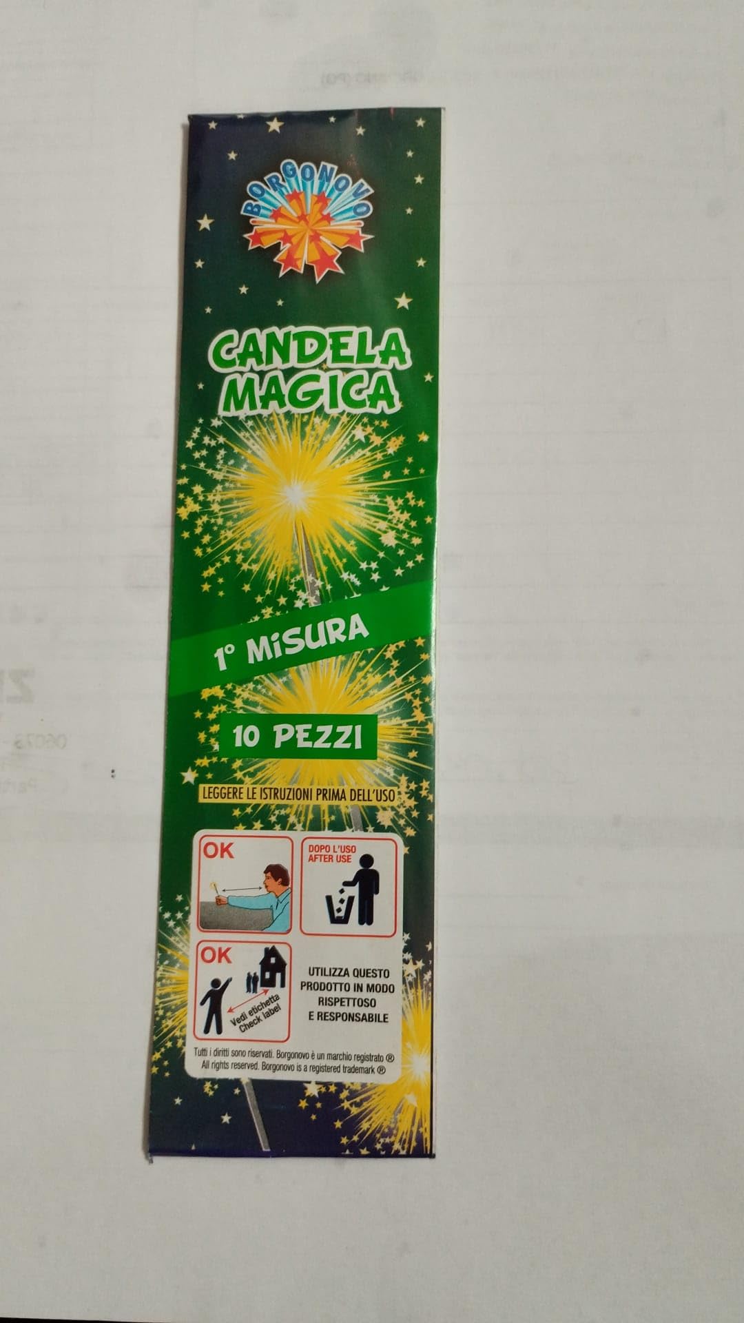 100 Candeline Magiche 17cm Scintille Luminose - Kit 10 Confezioni da 10 Bastoncini Scintillanti - Perfette per Matrimonio, Compleanno, Capodanno, Feste All'aperto e Party - Categoria F1