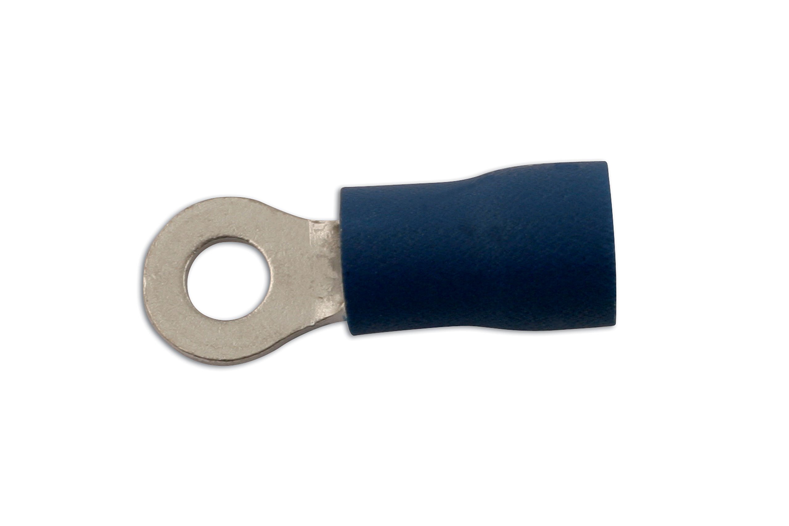 1x Connect Ring Terminal 6.4mm Blue Pk 100 Workshop Garage DIY Handy Work Home