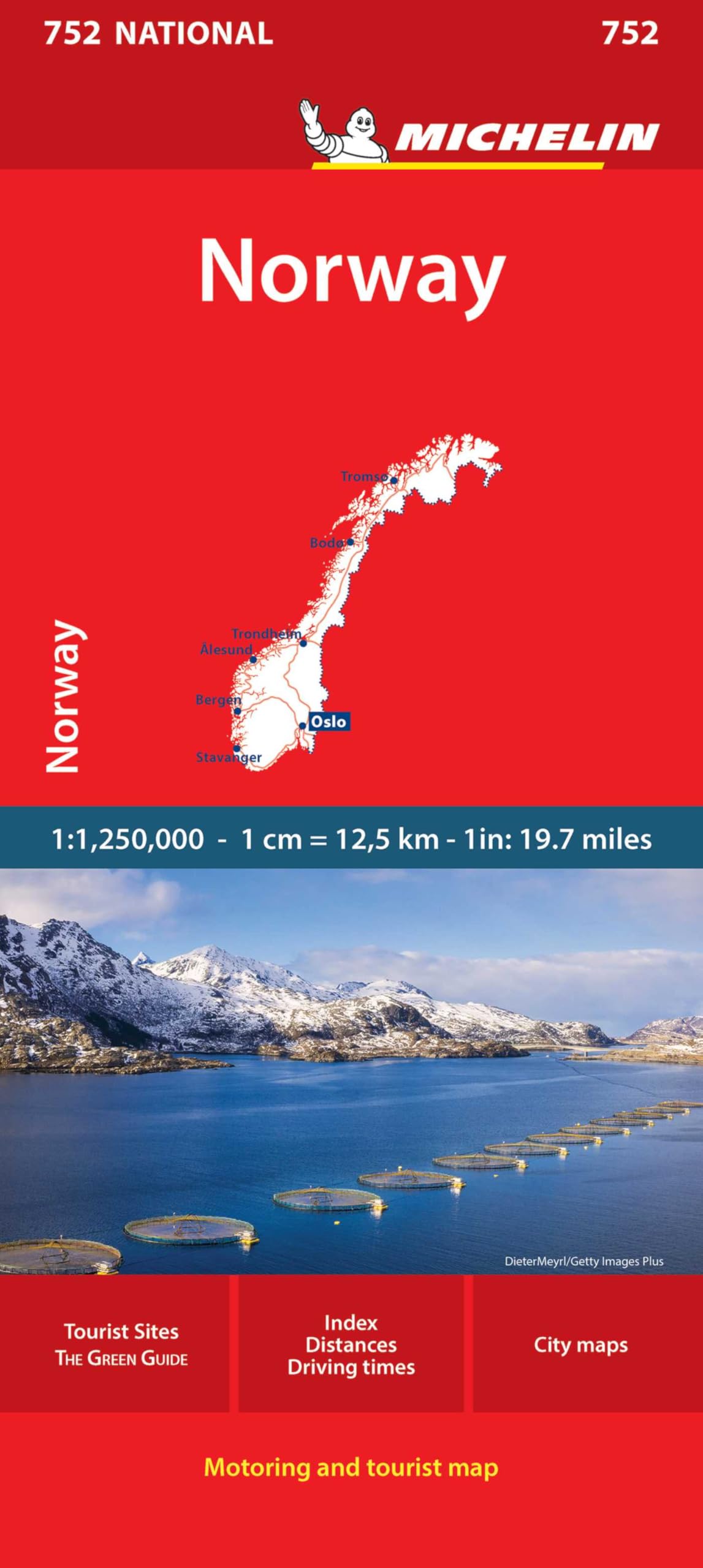 Norway - Michelin National Map 752: Straßen- und Tourismuskarte 1: 1 250 000 (Michelin Maps, 752)