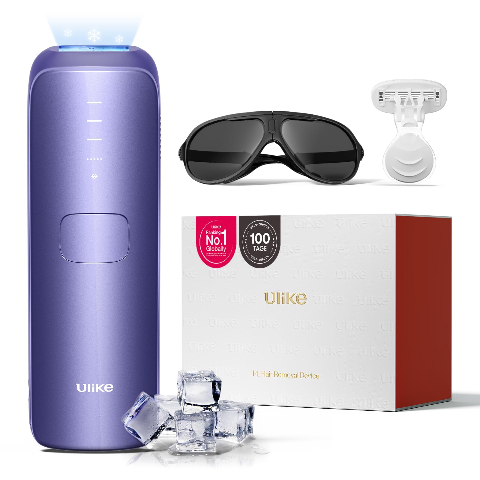 Ulike Air 3 IPL Geräte Haarentfernung für Gesicht und Körper zu Hause, Alternative zur Laserhaarentfernung, mit Saphir-Eiskühlsystem für schmerzfreie langanhaltende Ergebnisse, Lila