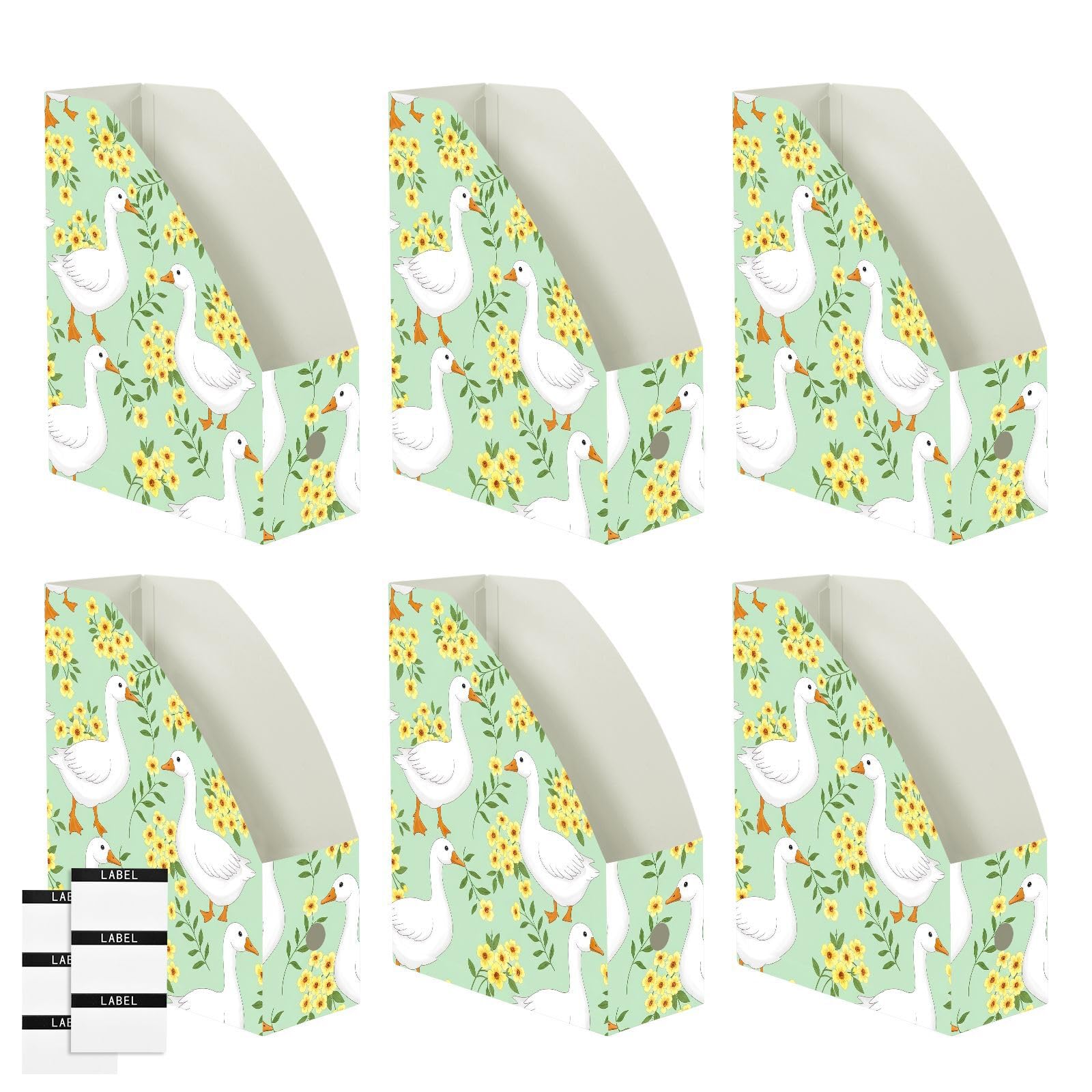 Cartone animato anatra bianco scrivania File Organizer, liscio PP