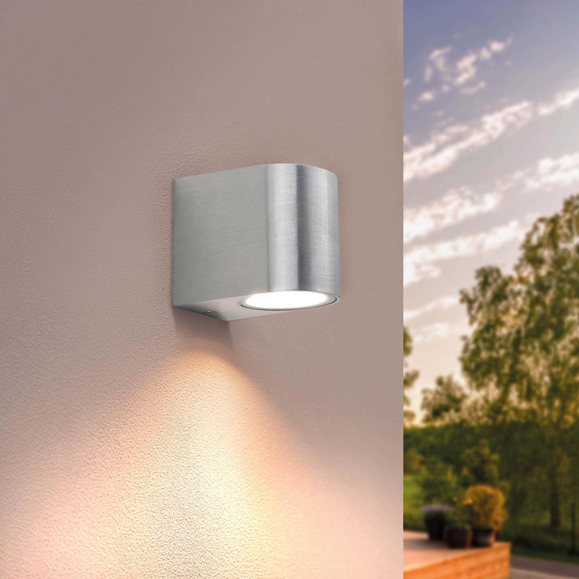 Ledvion, Wall Lamp Sacramento, LED Wall Lamp Outdoor Gray Square, Double-Sided GU10 Up&Down, Outdoor Wall Lamp, Wall Lamp
