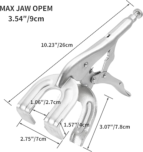 Miniatura 4 de HFS (R) 3 abrazaderas de soldadura de bloqueo surtidas cromadas: abrazadera C de bloqueo de punta regular de 11 pulgadas; abrazadera de soldadura de