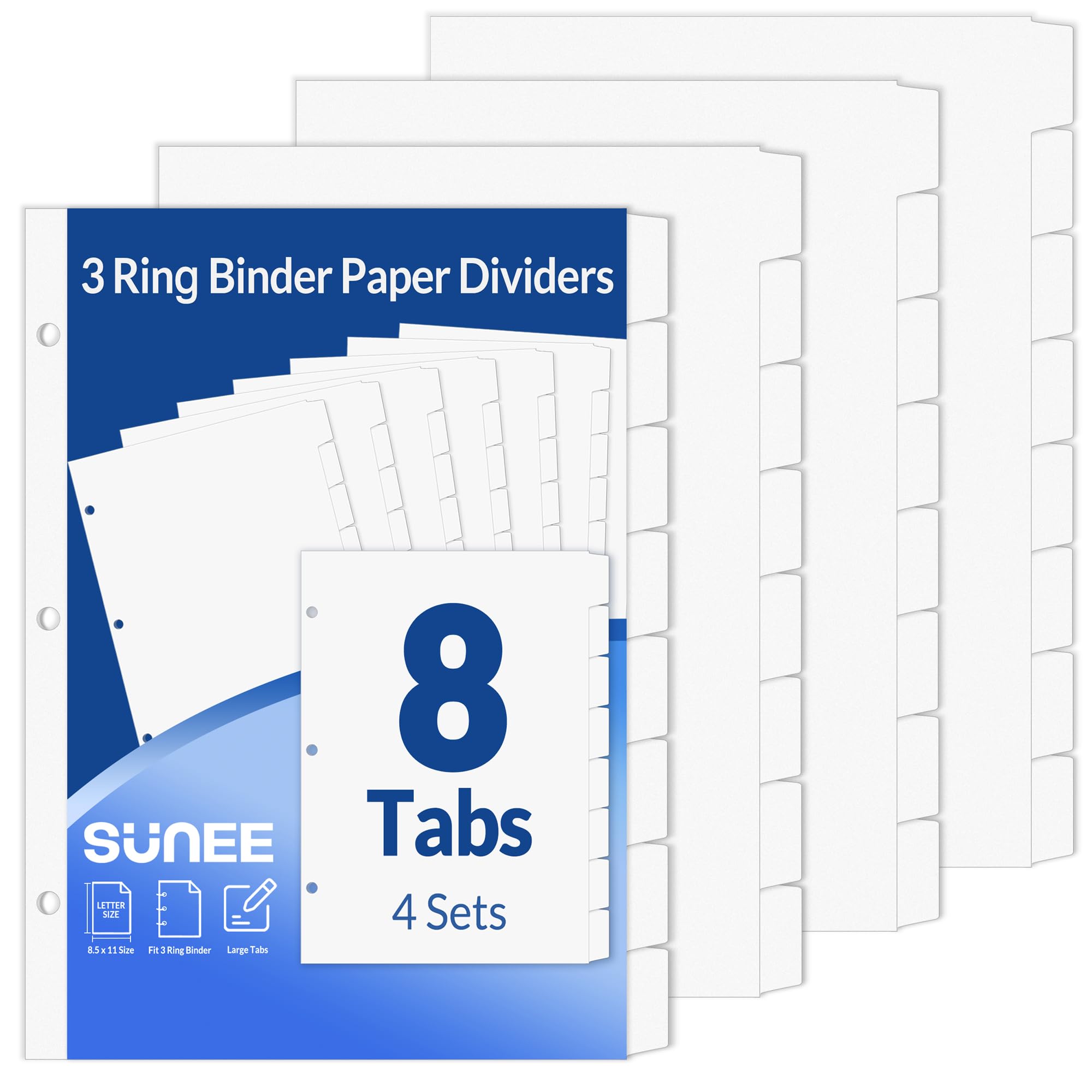 Amazon.com : SUNEE Binder Dividers with Tabs for 3 Ring