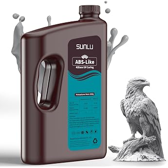 SUNLU 4 kg ABS Like Resin 3D Printer Resin Grey Higher Strength and Toughness ABS Like Resin High Precision & Low Shrinkage 405 nm UV-Curing Resin for Resin 3D Printer Grey 4000 g