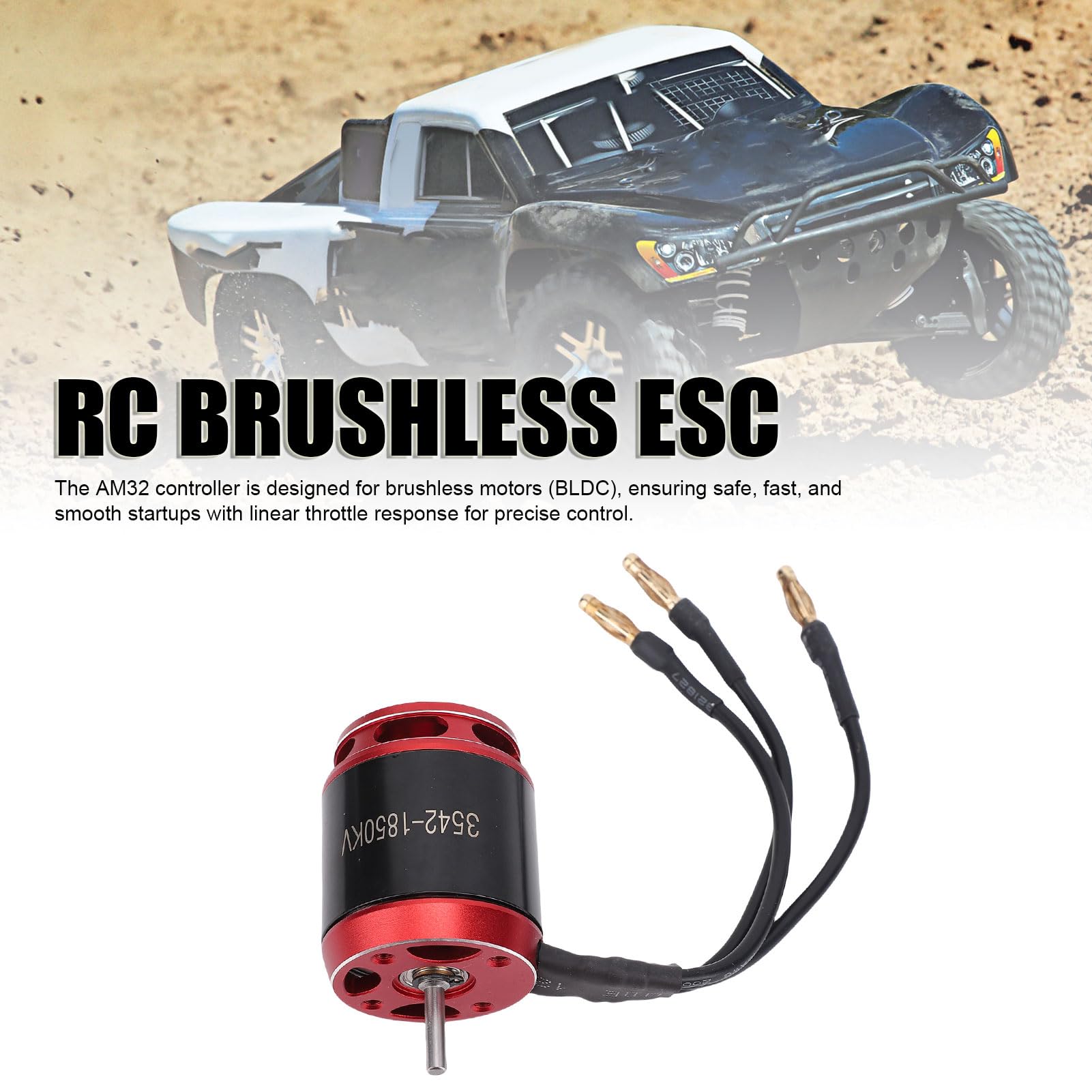 Dilwe Silnik RC 1850KV, Zestaw Kombinacji ESC Bezszczotkowych dla Osiowego Samochodu Crawler SCX10 RC, z Częściami Aktualizacji Skrzyni Biegów, Idealne do Akcesoriów Samochodowych RC