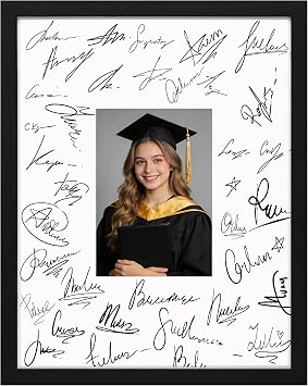 eletecpro 11x14 Signable Picture Frame with Clear Acrylic Cover, Signature Photo Frame with Mat Display 5x7 Photo for Tabletop or Wall, Wedding Guest Book Alternative, Graduation Decoration, Black