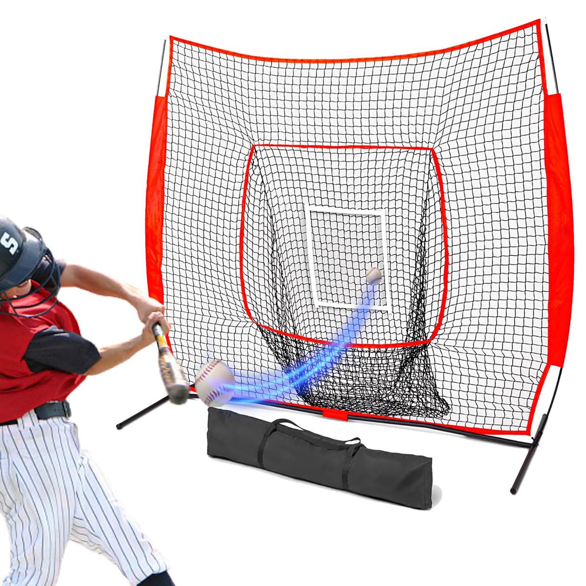 Tragbares Baseball-Pitching-Netz mit Tragetasche, Trainingsgeräte für Jugendübungen, verbessert die Spielfähigkeiten