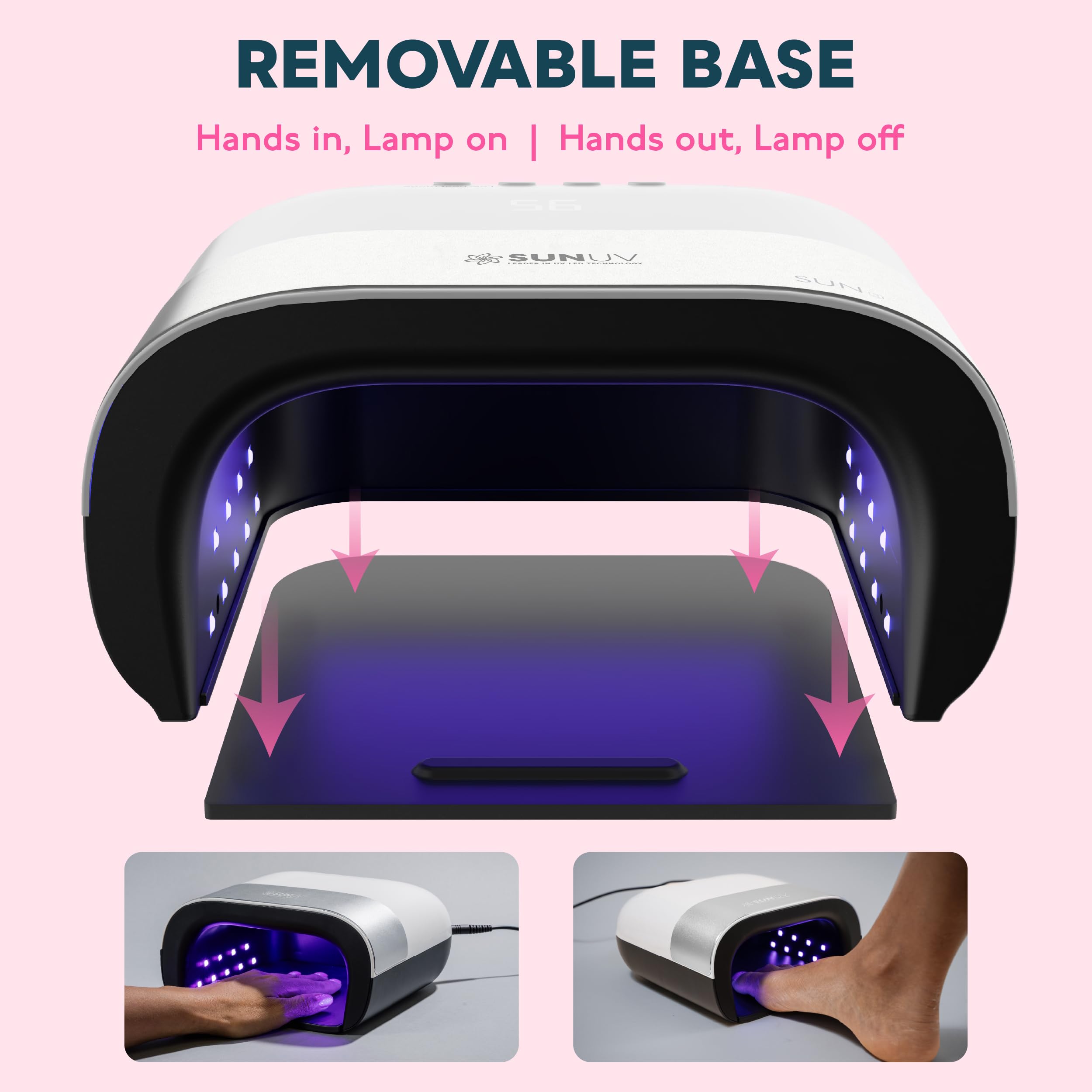 SUNUV Lampada UV LED per Unghie Professionale, Asciugatrice LED/UV Gel Macchina per Polimerizzare lo Smalto, con Sensore Automatico e LCD Display in Casa e Soggiorno