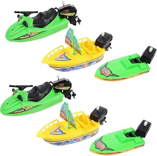 6Pcs Bath Toy Boats Plastic Sailboats Speedboats Motorboats for Toddlers Movable Design Safe for Boy Girl Versatile Bath Decor Options