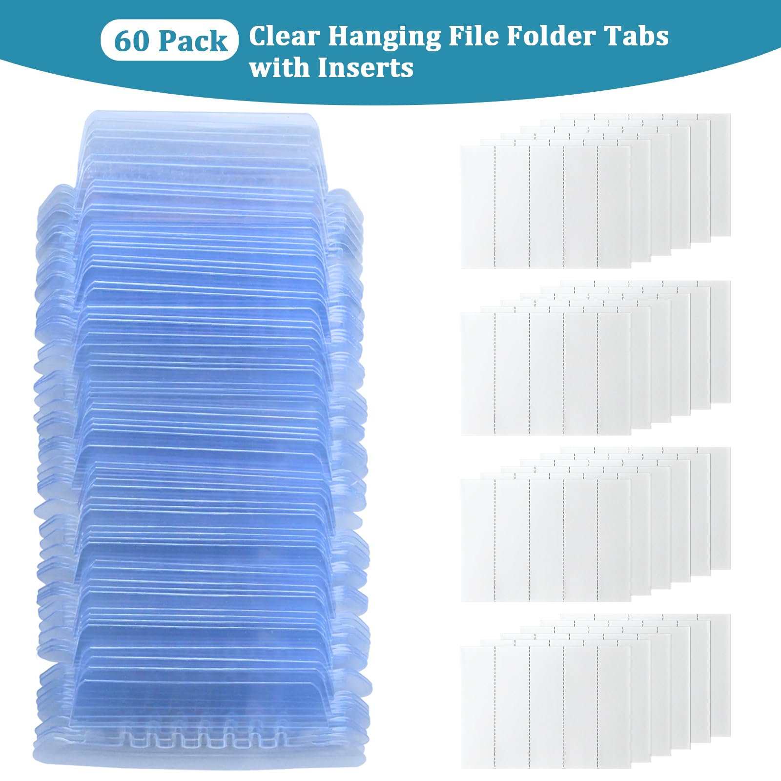 30 Pcs Geometric Hanging File Folders, Including Adjustable Tabs And ...