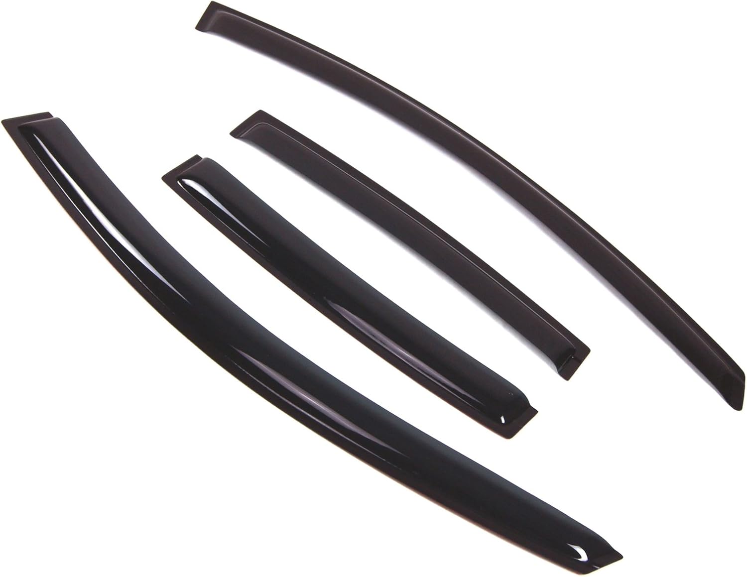 TuningPros Outside Mount Window Vent Visors Rain Guards Compatible with Toyota Echo Sedan 2000-2005 | Side Window Wind Deflectors Rain Shields | Smoke Tinted, 4 Pcs Set, DGWV-426