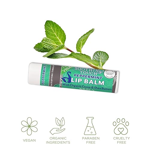 Miniatura 10 de Juego de bálsamo labial vegano, paquete variado de 3 bálsamos labiales relajantes. Tamaño grande de 0.25 onzas. Incluye bolsa de muselina (3 x 4