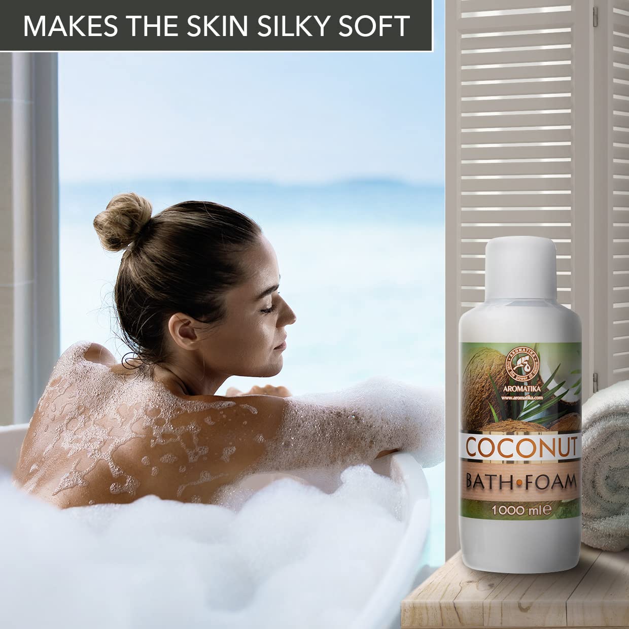 Espuma Baño de Coco 1000ml - Belleza - Cuidado del Cuerpo - Bienestar - Relajación - Aromaterapia - Spa - Baños de Burbujas -Fragancia Exótica