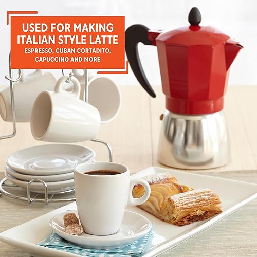 Miniatura 15 de IMUSA USA B120-41V - Cafetera de aluminio para estufa de café expreso, 1 taza, color plateado Plateado,Aluminio,color fantasía