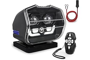 360-Degree Rotating LED Searchlight with Remote Control