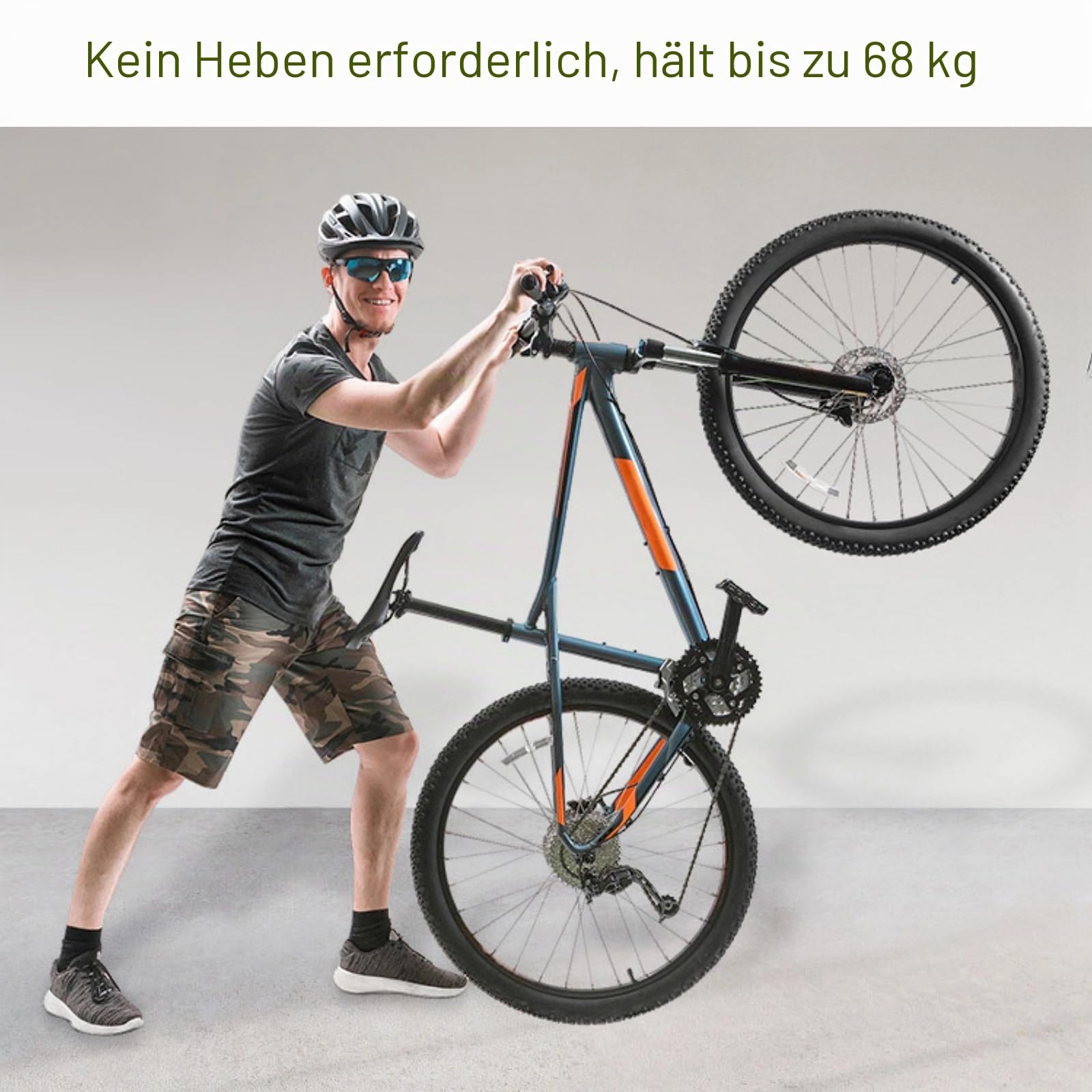 Insaga Fahrradständer – Fahrrad Wandhalterung ohne Schweres Heben für Rennräder, Hybridräder, Trägt 35 kg, Höhenverstellbar Für 50-80cm Reifen, Klappbare Wandmontage für Platzsparende Aufbewahrung