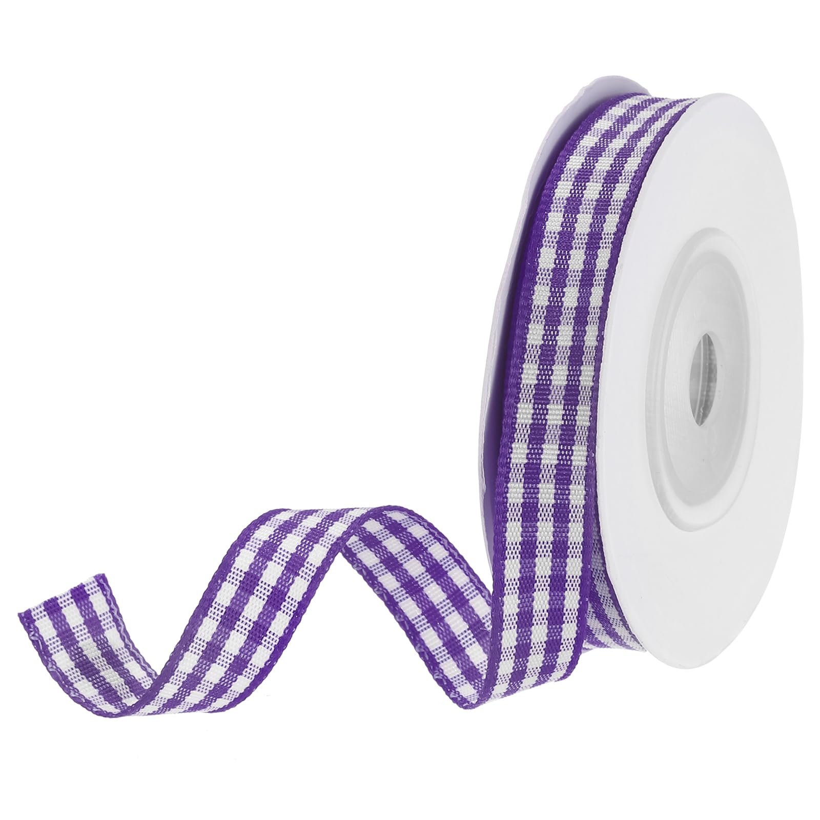 DMiotech 3/8 Inch 10 Yards Gingham Ribbon, Checkered Ribbon Plaid Ribbon for Gift Wrapping Decoration Art Craft DIY, Purple โ image 1