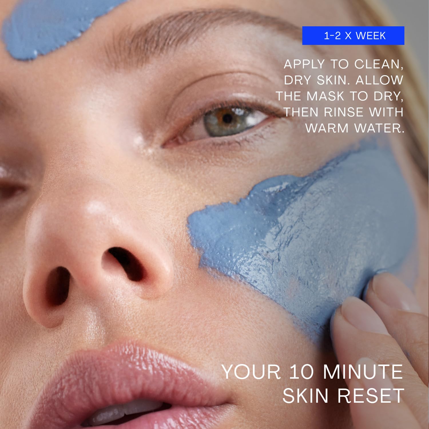 The Outset Mascarilla purificadora de arcilla azul, suave, sin fragancia, desintoxicante, sin secado, hidratante, aclarante para puntos negros y poros, limpia, vegana, sin gluten, para todo tipo de