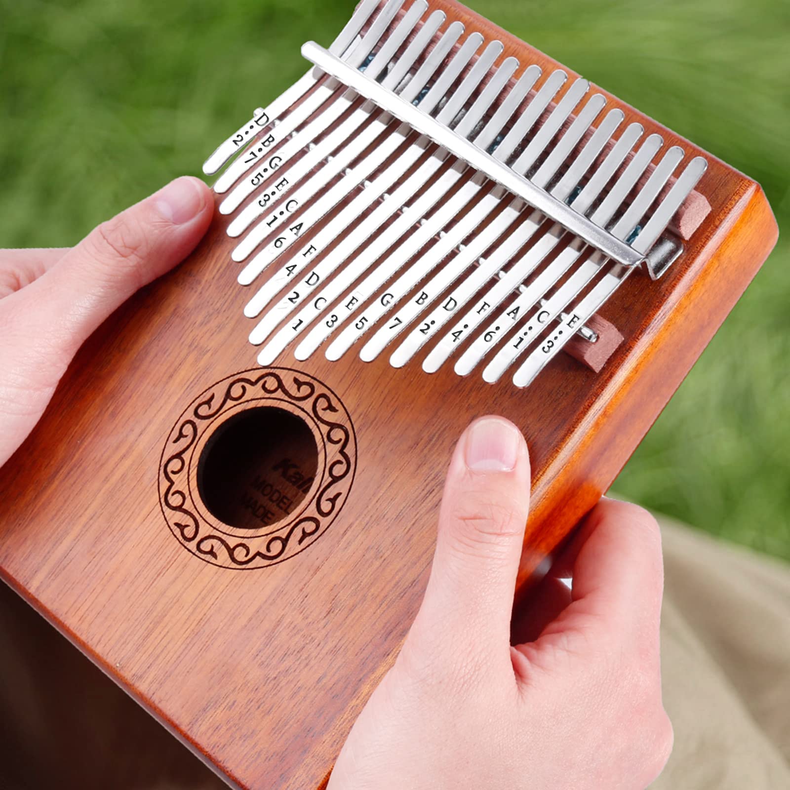 Nabance Kalimba 17 Clés Pouce Piano avec instructions d'étude, Tuning Hammer, Portable sac, bois Acajou, Haute Qualité pour Les enfants adultes débutants