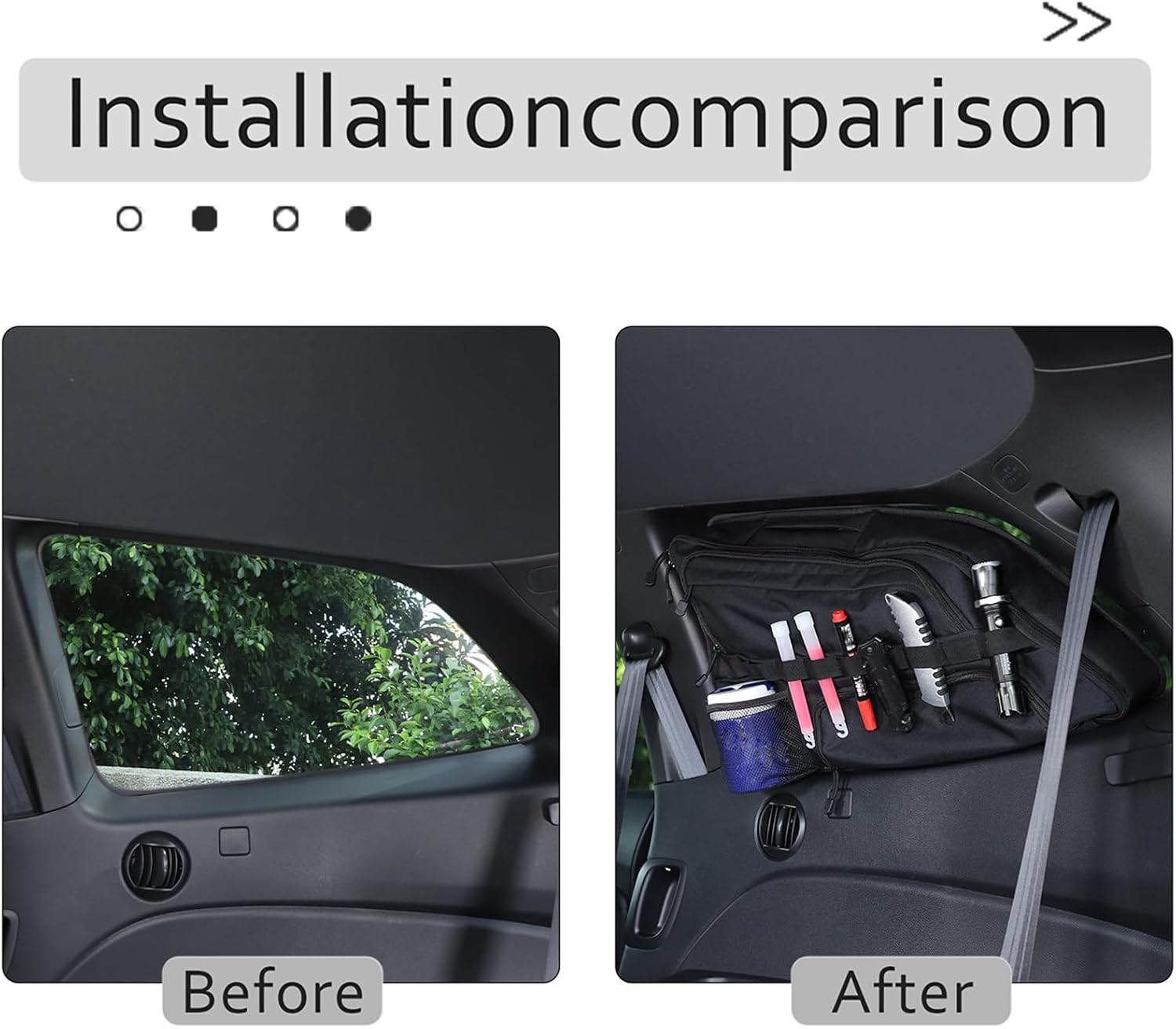 Car Rear Side Window Interior Organizer Box,for Honda Pilot 2016 2017 2018 2019 2020 2021 2022,Black Cloth Car Trunk Side Window Storage Pocket Organizer (Right)