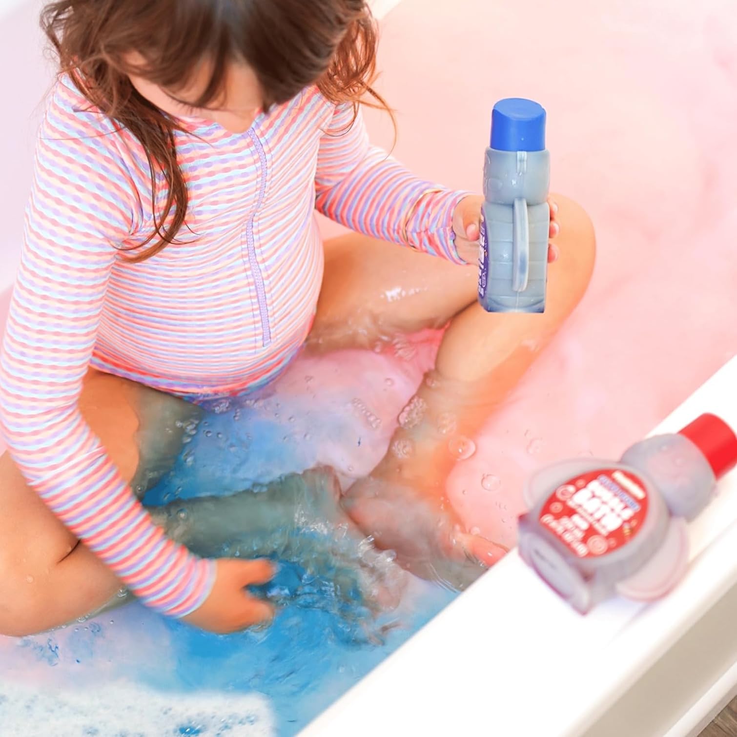 Honeysticks Burbujas de Bañera para Niños – Espuma de Baño a Base de Plantas – Bubble Bath que Cambia el Color del Agua y Crea Mucha Espuma – No Tóxica, No Irritante - 3 Uds - Azul, Amarillo, Rojo
