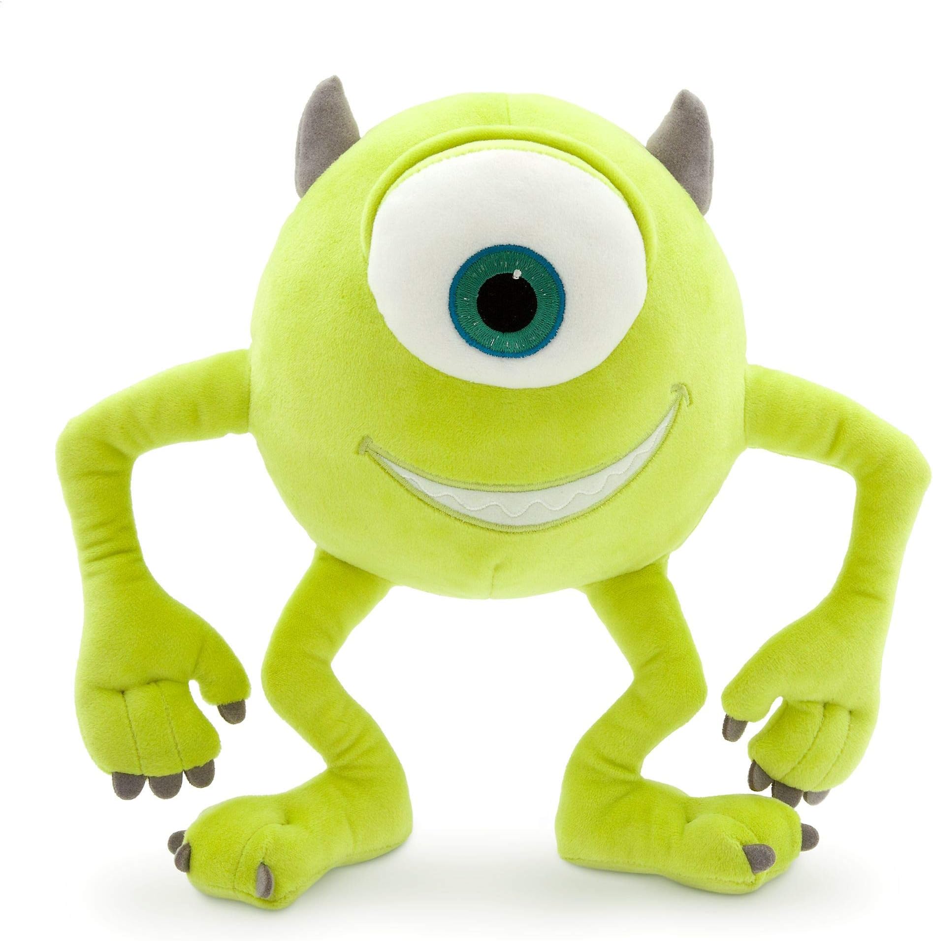 Disney Store Mike Small Soft Plush Toy, Monsters, Inc., 27cm/10", Cuddly Creature Made with Soft-Feel Fabric with Large Embroidered Eye and 3D Horn, Suitable for All Ages