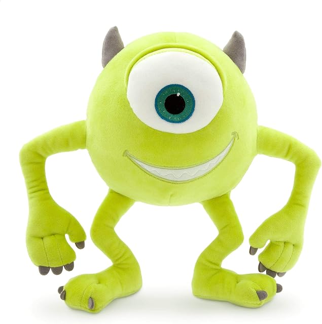 Disney Store Mike Small Soft Plush Toy, Monsters, Inc, 27cm/10, Cuddly Creature Made with Soft-Feel Fabric with Large Embroidered Eye and 3D Horn, Suitable for All Ages