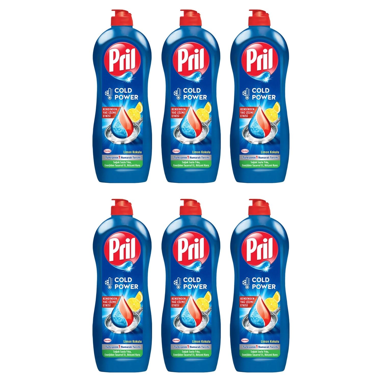 Pril Cold Power Sıvı Bulaşık Deterjanı, 675 ml, 6'lı Paket