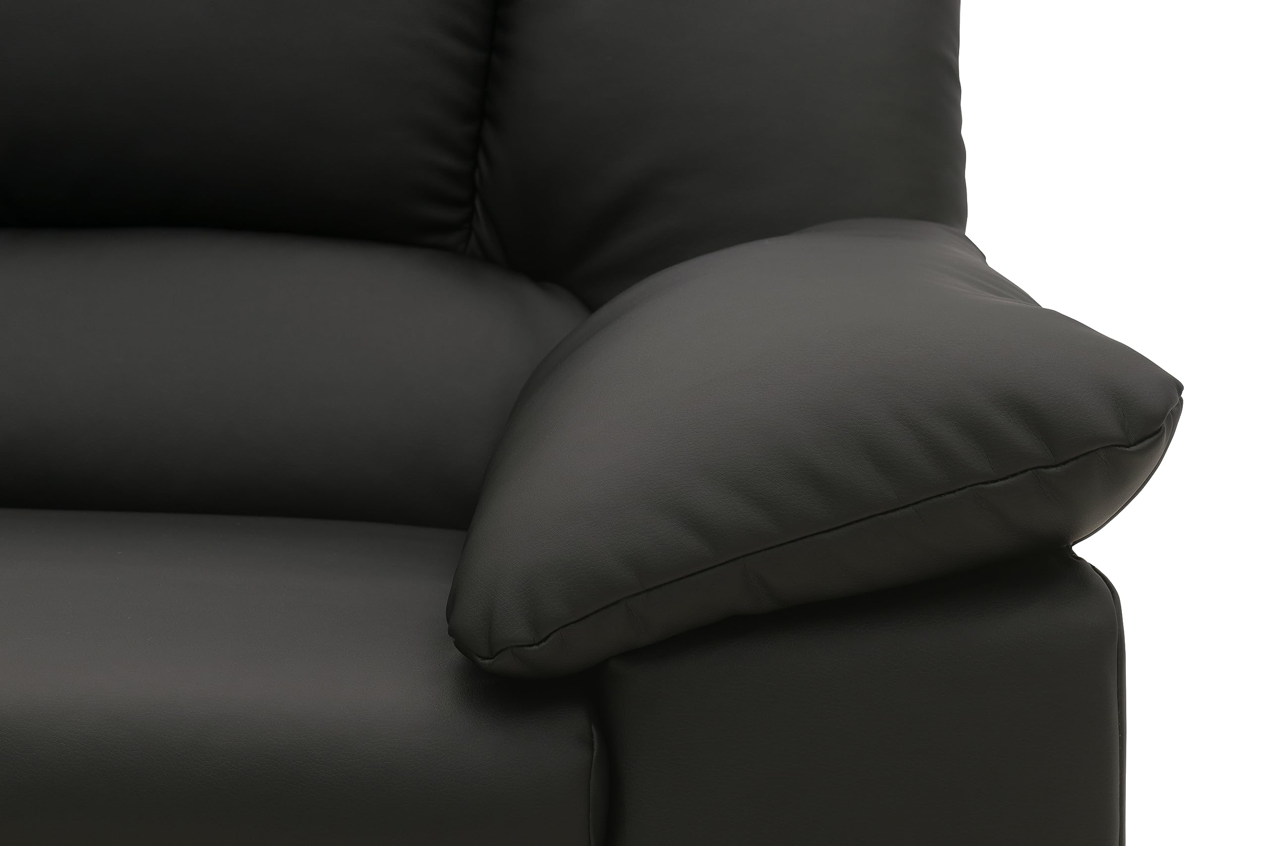 DOMO. collection Divano Ambato in pelle a 2 posti dal design classico, 2 divani in similpelle, 159 x 92 x 88 cm (larghezza x profondità x altezza), nero
