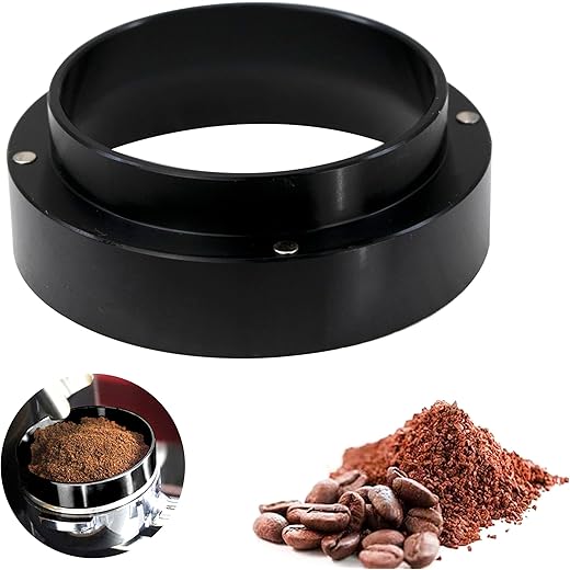 Brewalsa Coffee Dosing Ring 51mm Magnatic Aluminum Coffee Dosing Ring Tool Black for 51mm Portafilters - Perfect for Precise Coffee Ground Filing