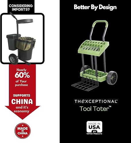 Miniatura 12 de Toter de herramientas rodantes Estante de almacenamiento sobre ruedas para el cuidado del patio, jardín y césped Almacena y organiza