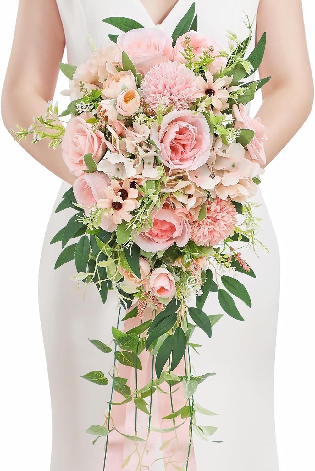 HJRegaFimu Exotic Dried Flower Bouquet Beautiful Bridal Wedding Artificial Flowers Bouquets For Chapel Home Decor Porch Decoration Bedroom Dining Table(forest White)