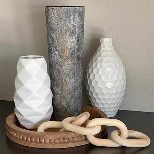 Miniatura 5 de 7Penn Decoración de eslabones de cadena de madera, cadena decorativa pequeña, decoración de mesa auxiliar, madera de pino, cadena de 5 eslabones