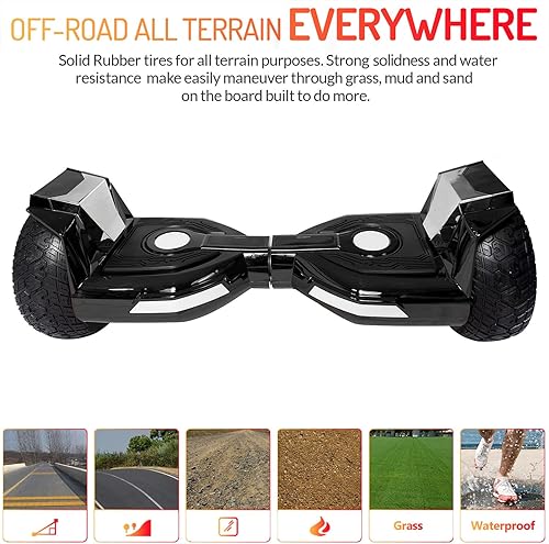 Miniatura 5 de 8.5 All Terrain Hover Board, Off Road Self Balancing Scooter with Bluetooth and LED Lights, UL2272 Safety Certified