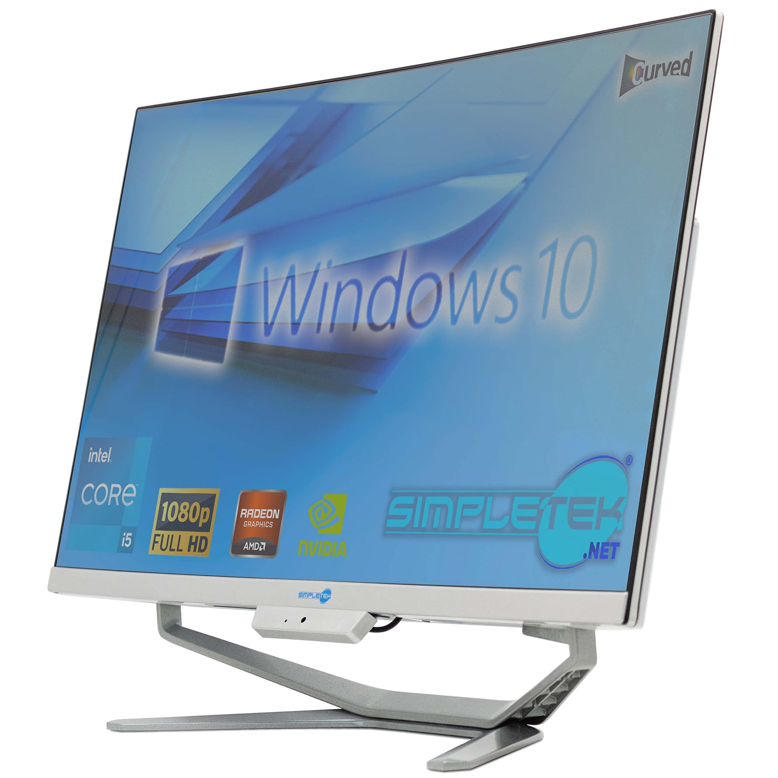 SIMPLETEK - All in One i5 10° Gen AiO 24" Windows 10 Pro 16GB RAM SSD 240GB con GPU GT730 4GB WiFi6 + BT 5.2 + Webcam | Ideale per Editing/Gaming