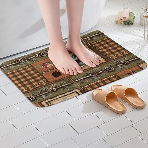 Miniatura 2 de Alfombra de baño rústica de 20 x 32 pulgadas, con temática de caza rural para hombres, niños y adultos, decoración de habitación, alfombras de baño