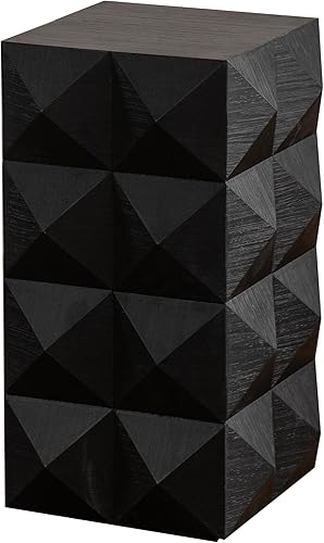 Miniatura 6 de Mesa auxiliar bohemia moderna de 23.62 pulgadas, mesa auxiliar de madera tridimensional en relieve para apartamentos dormitorios y oficinas, color