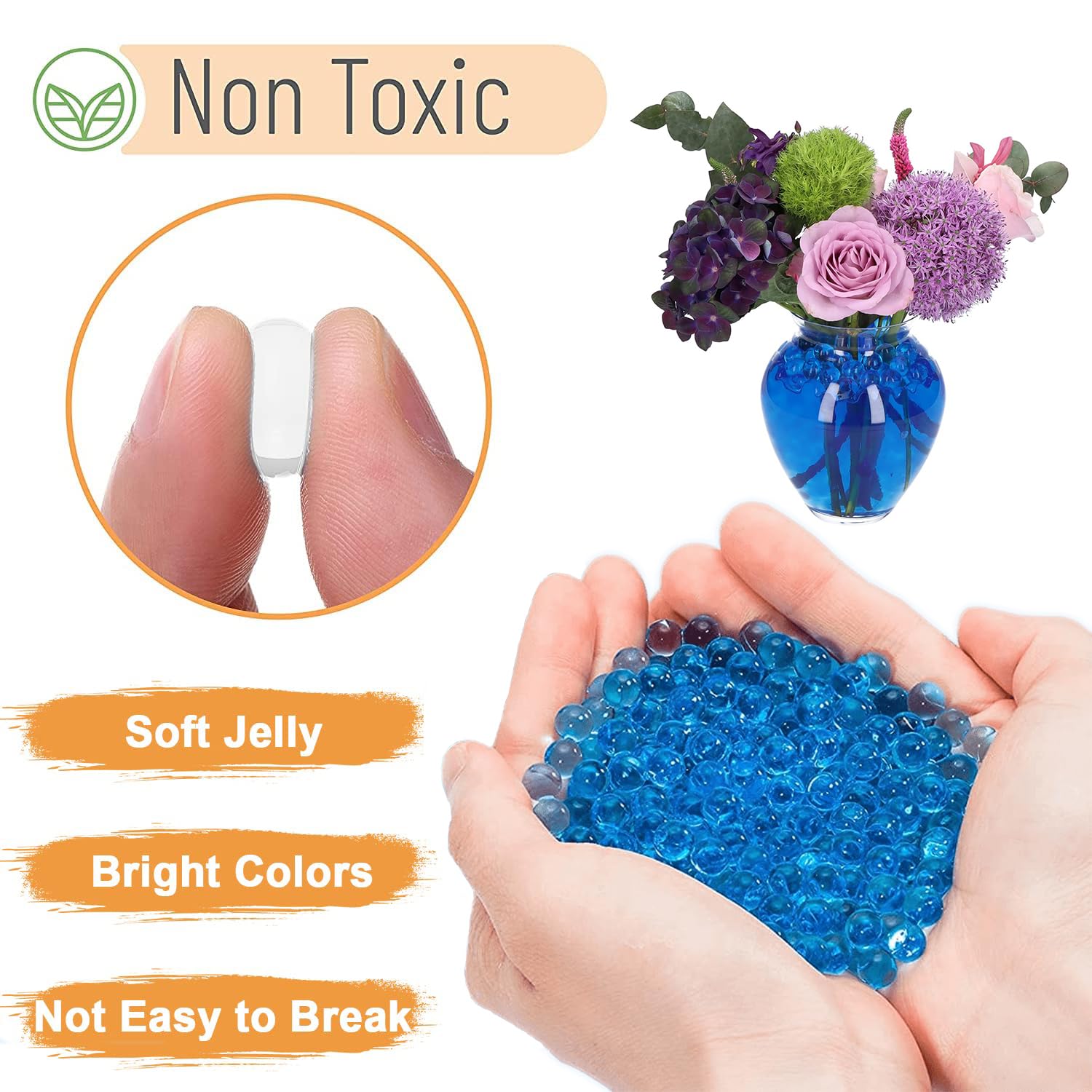 Water Beads 50000 Pcs Blue Water Gel Balls Biodegradable Beads Vase Filler Beads for Vases, Home Decor, Kitchen Decor, Decorative Filler, Plant Decor - Image 4
