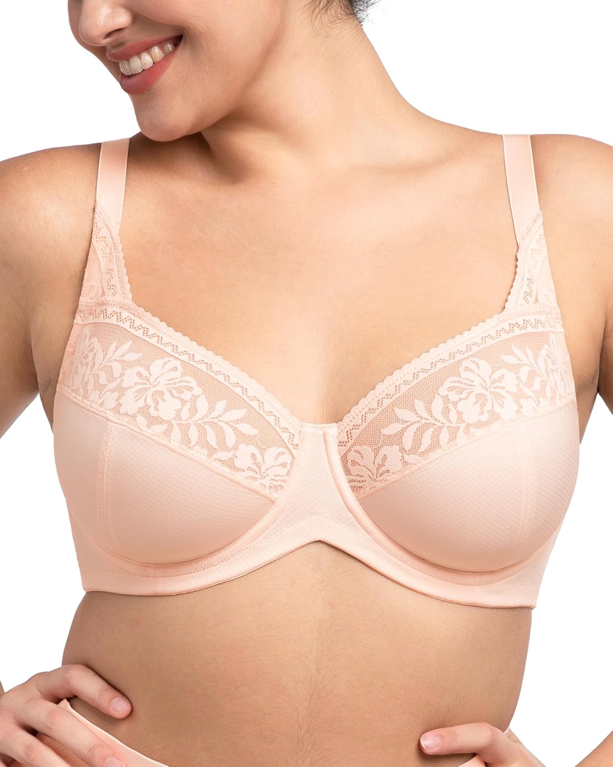 HSIA Minimizer Bras for Women, Full Coverage Lace Bra Unlined Underwire Plus Size Bras for Heavy Breast - Image 3