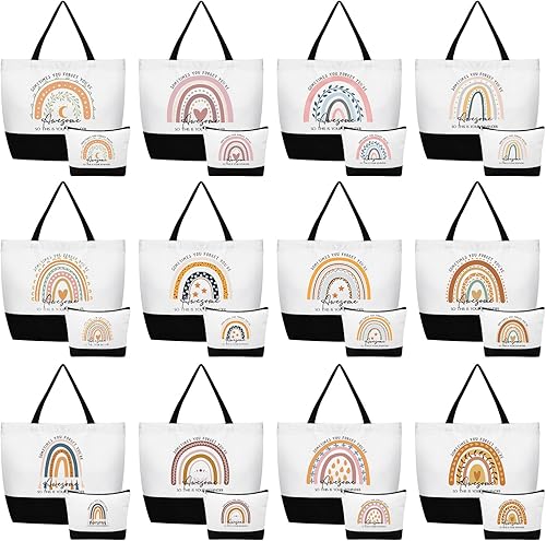 Cunno 24 piezas de regalos a granel para mujeres, bolsas de lona, bolsas de maquillaje, regalos de empoderamiento para amigos, compañeros de