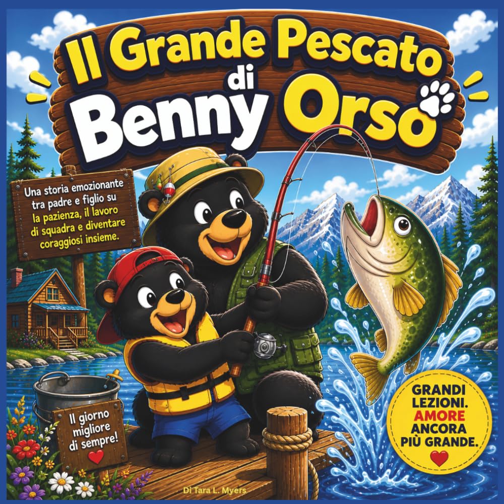 Il Grande Pescato di Benny Bear: Una storia commovente di padre e figlio sulla pazienza, il lavoro di squadra e il crescere coraggiosi insieme | Libro ... | Età 3-8 (Children's Storybooks in Italian)