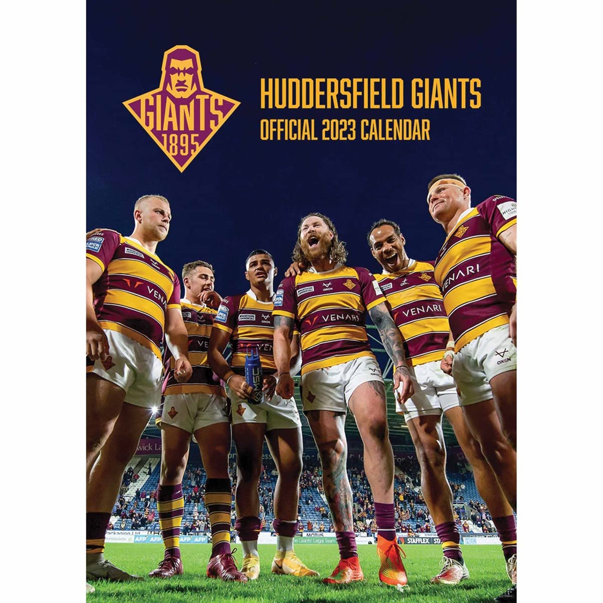 Huddersfield Giants Rugby League Official 2023 Calendar A3 Wall Format Published by Global Merchandising