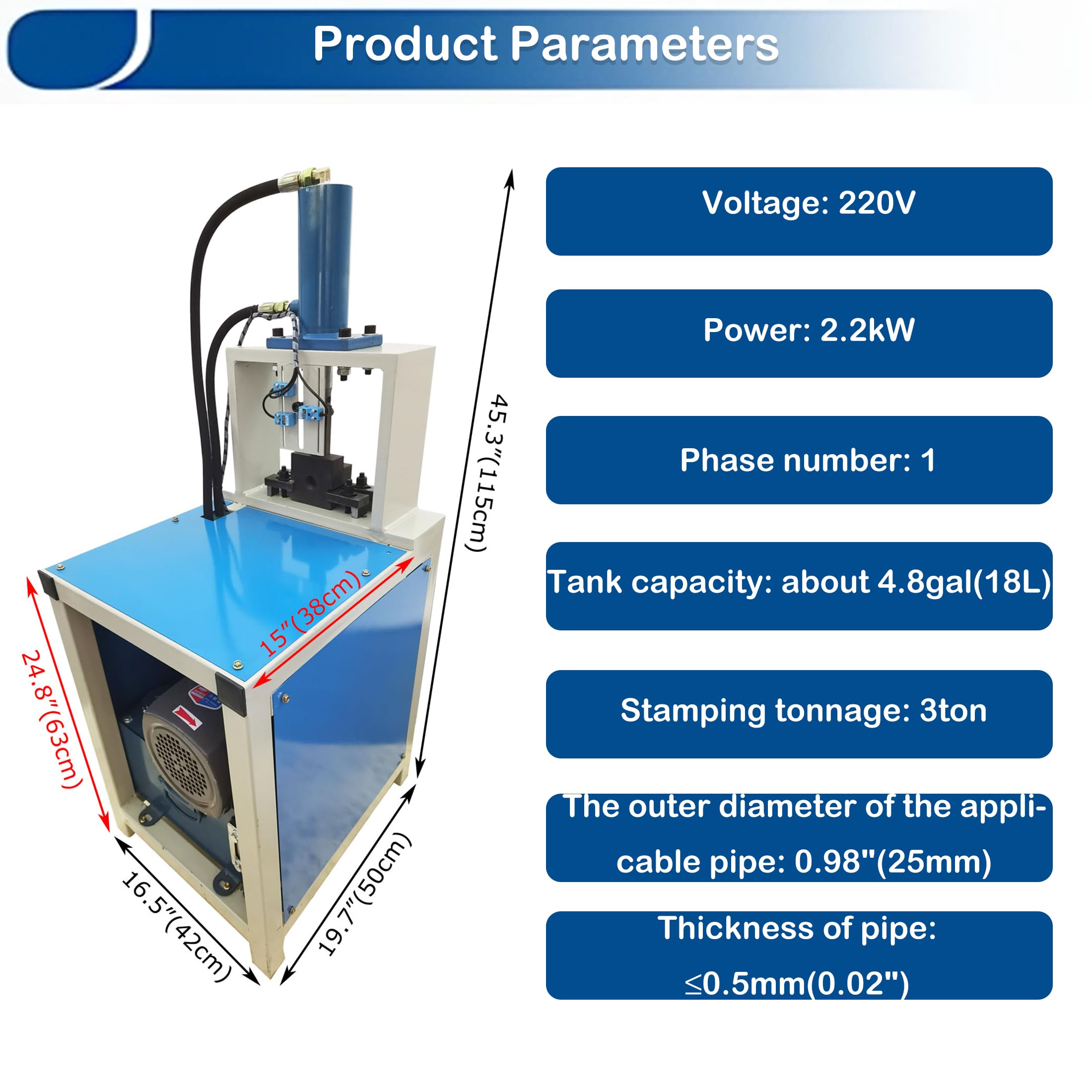 INTSUPERMAI Electric Hydraulic Arc Punching Machine Half/Full Hole Punching Machine Pipe Puching Machine for ?1